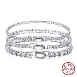 S925 2.0ct pure silver single-row diamond bracelet